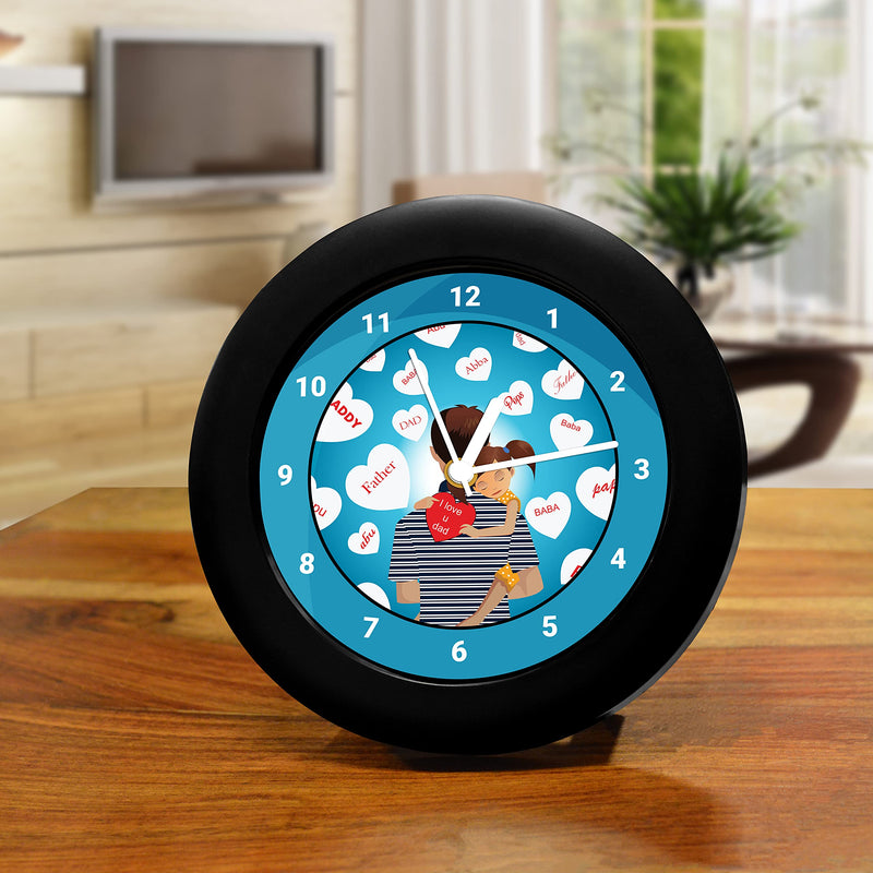 MC SID RAZZ - I Love You Dad (Girl) - design table clock | Desk Clock for Home and Office,best gift for father's day