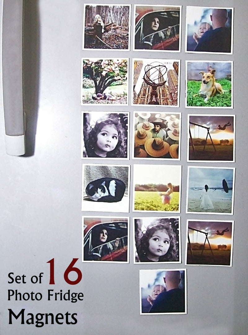 XOXOMags Set of 16 Photo Magnets - Turn your photos into fridge magnets - Personalised Printed Magnets