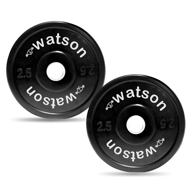 WATSON Dumbbell Plates, 5Kg(2.5Kgx2) 28mm Bumper Weight Plates With 2 Inch Metal Insert, Strength Training Barbell Weights for Home Gym Workouts