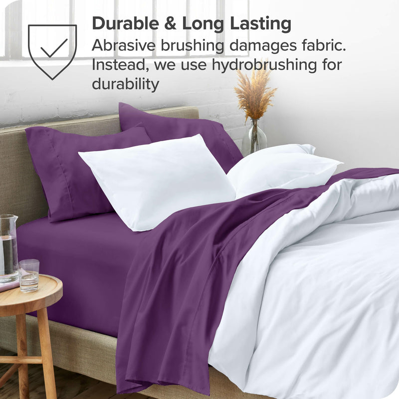 King, Plum : Premium 1800 Ultra-Soft Microfiber Collection King Sheet Set, Hypoallergenic, Easy Care, Wrinkle Resistant, Deep Pocket (King, Plum)