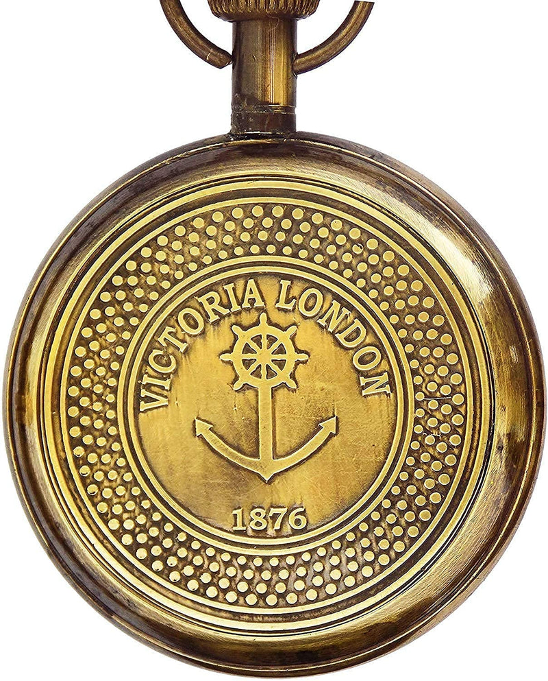 NAUTICAL COLLECTION Antique Brass Desk and Hanging Clock for Home and Office Decoration- Brass (15 x 7.6 x 15.2 CM) - Brown