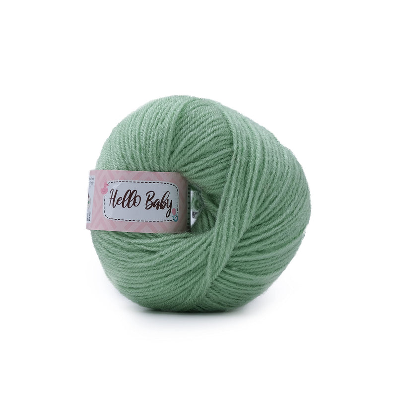 Vardhman Knitting Yarn Hello Baby Wool for Knitting, Kids Crochet Yarn Wool for Hand Knitting Art Craft, Knitting Wool Yarn for Sweater Scarves Hats and Dresses (Pistachio Green)