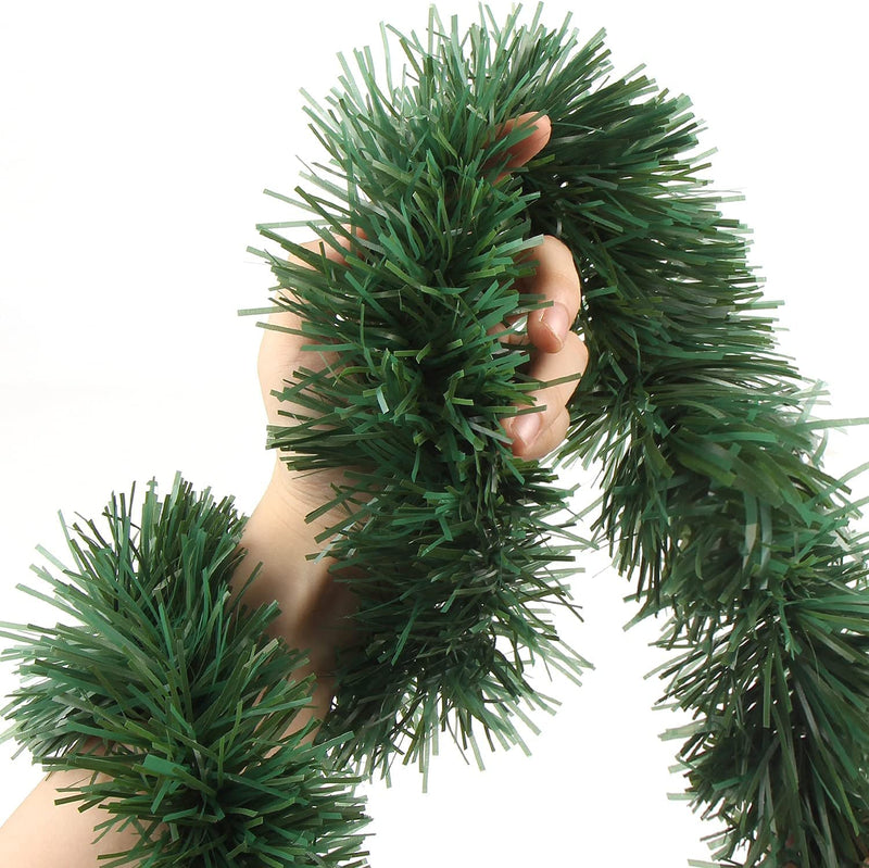 Partunay Pack of 2 Christmas Dark Green Pine Garland Strings Xmas Tree Hanging Ornaments Christmas Decoration Item New Year Christmas Xmas Decor