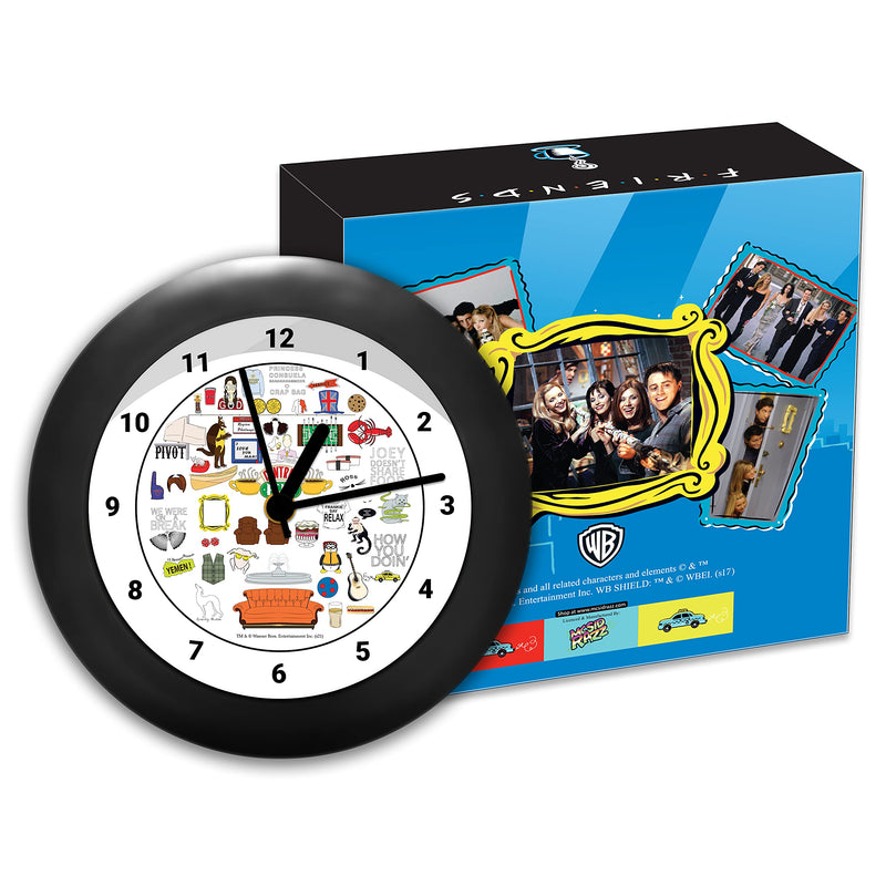 MCSID RAZZ- Friends Tv Series Doodle Design New Table Clock (with number) for Desk |Table Clock for Office, Gift Set Birthday Gift Official Licensed by Warner Bros, USA