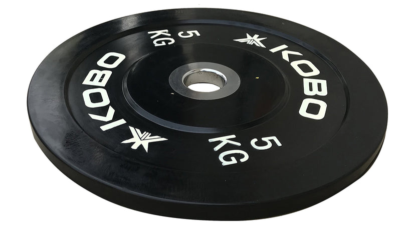 Kobo 5 Kg (51 mm) Bumper Plates Competition Level Olympic Barbell Bar Weight Plate with Machined Steel Collar Elite (Imported) - Sold in Pairs (5 Kg x 2 = 10 Kg)