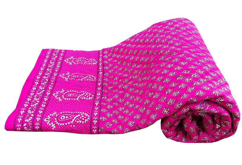 HASHIREX 300 TC TC Single Bed Jaipuri Razai Organic Pure Cotton Jaipuri rajai Ac Quilt for All Season Soft Light Weight Rajasthani Traditional Cotton Comforter 85 x 55 inch Pink, Pack of 2