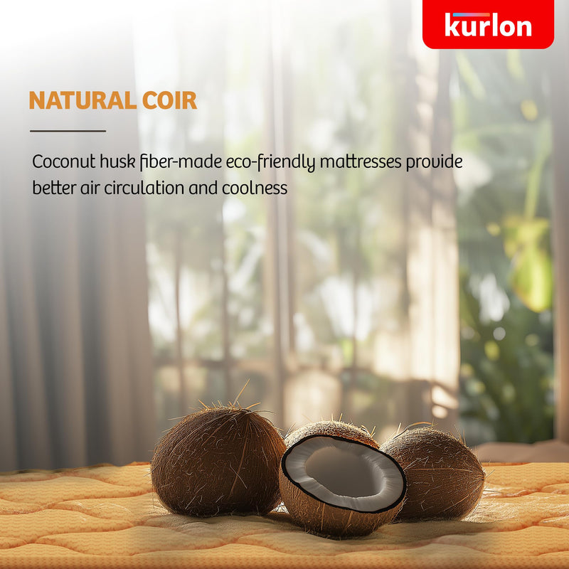 Kurlon Aaram Mattress | Tri-Fold Mattress | Travel Mattress | Medium-Firm Support | Rubberized Natural Coir | Compact & Easy Storage | Double Size | 72x48x4 | 3 Yrs Warranty