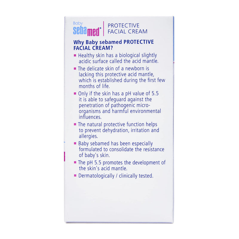 Sebamed Baby Protective Facial Cream 50ml | pH 5.5 | For Salivary Rash | Allantoin for dryness | Panthenol, Hyaluron | Dermatologically & clinically tested | Phthalate & paraben free