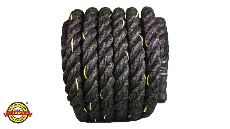 ESSKAY UTTAM Pro Black Battle rope Exercise Rope 1.5 INCH (60 Feet)