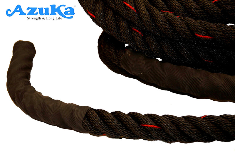 AZUKA® Ultimate Fitness Strength Training Battle Rope 1.5inch 30ft,Weight-7kg + Free Surprise Poster Inside