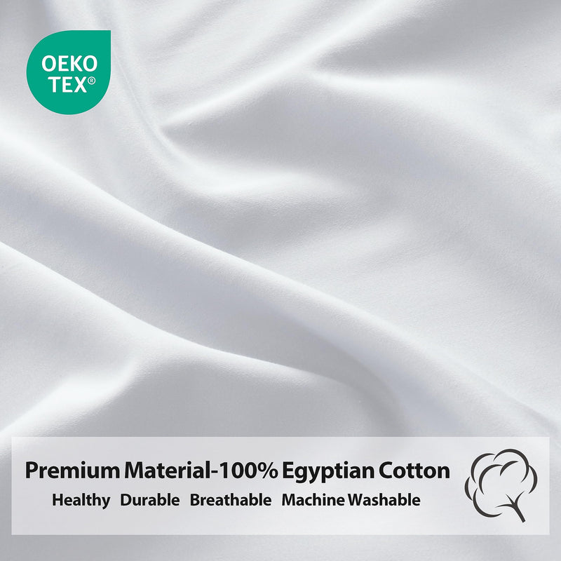 Fitted Sheet Queen 2Pack, 600 TC 18" Deep Pocket Egyptian Cotton Fitted Sheet (2, Queen)