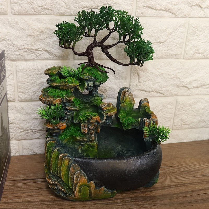 Decoration Gift, Desktop Fountain Waterfall, Small Rockery, Bamboo Fountain for Zen Fountain Waterfall Fountain Desktop Fountain