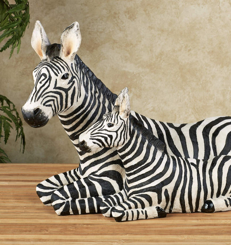 Touch of Class Zebra and Foal Table Sculpture Black One Size