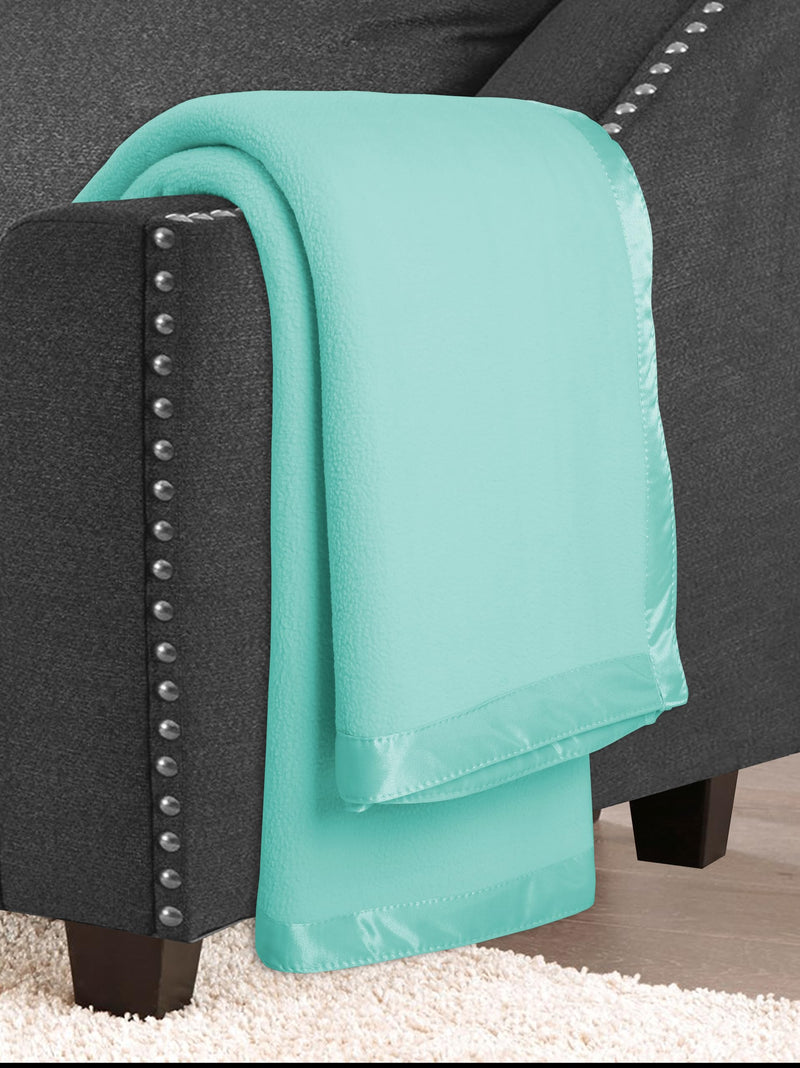 BSB HOME® True North Luxury Micro Fleece Blanket for Single Bed (60 x 86 inches) |Ultrasoft & Lightweight Antipilling Blanket with Satin Piping Border - 250 GSM |Double - 152x220 cms|Aqua