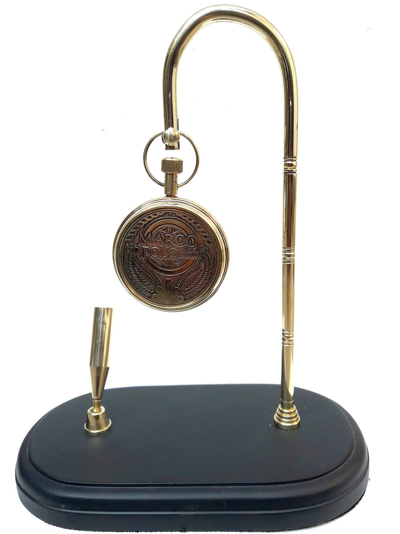 KV Collection Beautiful Table Clock with Pen Holder & Wooden Base. Exclusive Gifting idea.