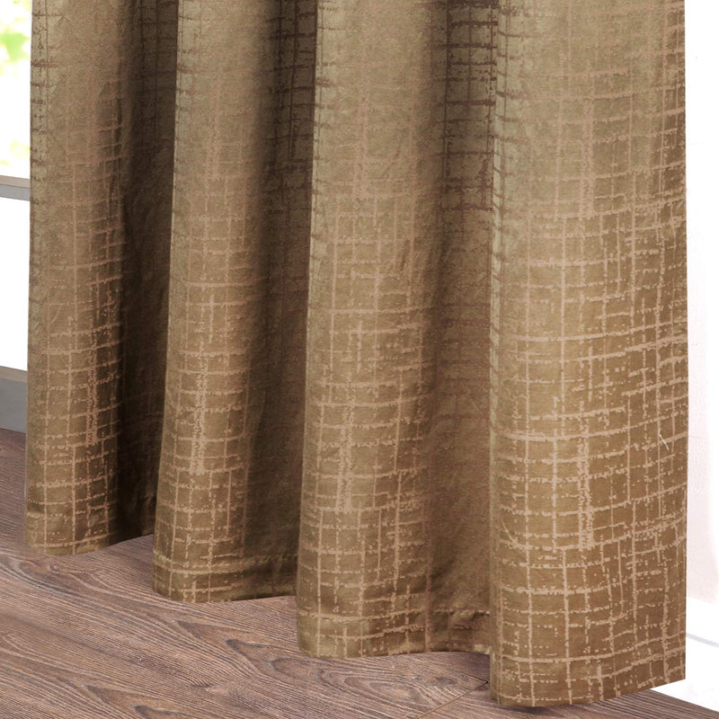 Deco Window 2 Pcs Door Curtains for Living Room & Bedroom 9 Feet Door Polyester Drapes Semi Blackout Thermal Insulated Privacy Panels with Hanging Rod Eyelets (Fossil)