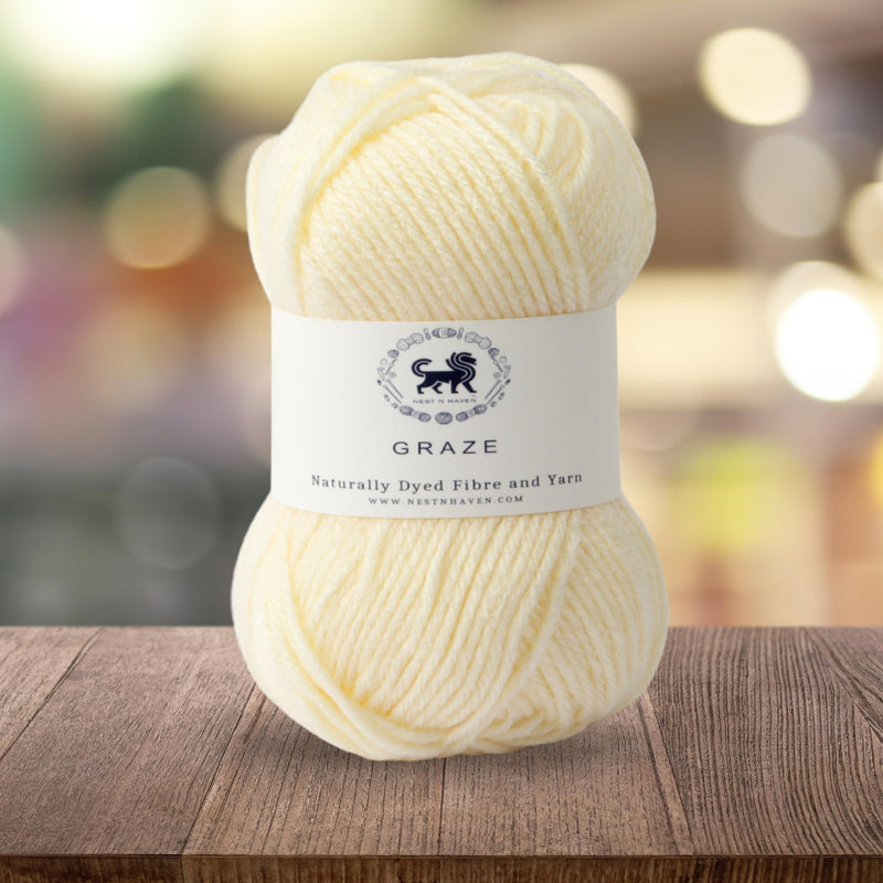 Nestnhaven Acrowools Graze Hand Knitting and Crochet Yarn. Pack of 1 Ball - 100gms. Shade no - NNHG002 (Off White)