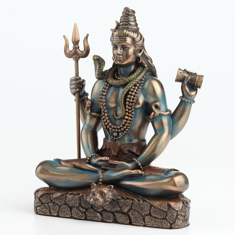 Veronese Design Lord Shiva in Lotus Pose Statue Sculpture - Hindu God and Destroyer of Evil Figure 6.2" Tall