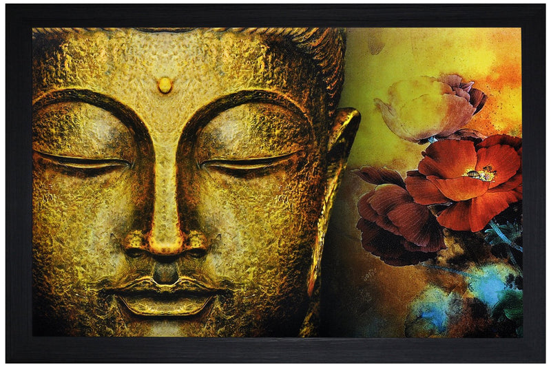 SAF Special Effect Textured Buddha Painting (SANFO32, 30 cm x 3 cm x 45 cm) SANFO32