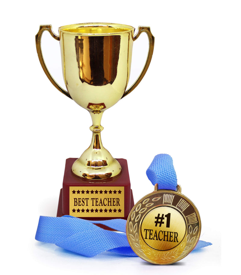 TIED RIBBONS Gifts for Teachers Day from Students | Teacher Day Gifts | Teacher Present for Teachers Day | Best Teacher | Engraved Golden Trophy