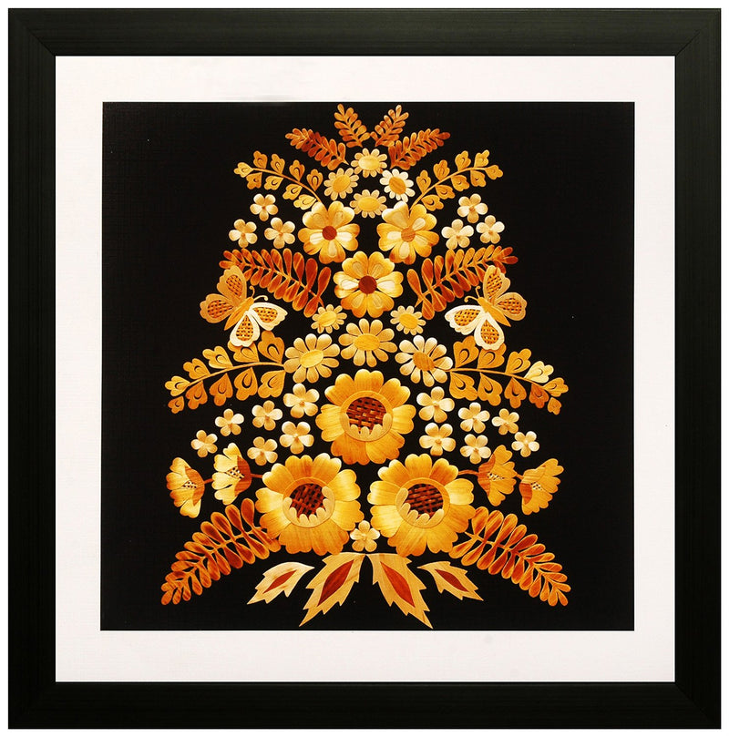 SAF Special Effect Textured Floral Painting (SANFO112, 30 cm x 3 cm x 30 cm) SANFO112