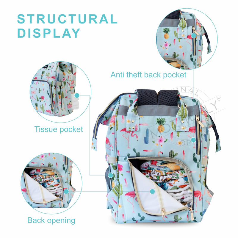 motherly Smile in Style Waterproof Multistorage Baby Diaper Bag For Mothers|(Cactus Light Green)