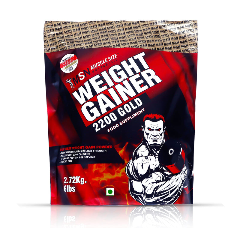 MUSCLE SIZE Weight Gainer 2200 Gold Food Suppliment (6lbs,2.720 kg) (CHOCOLATE)