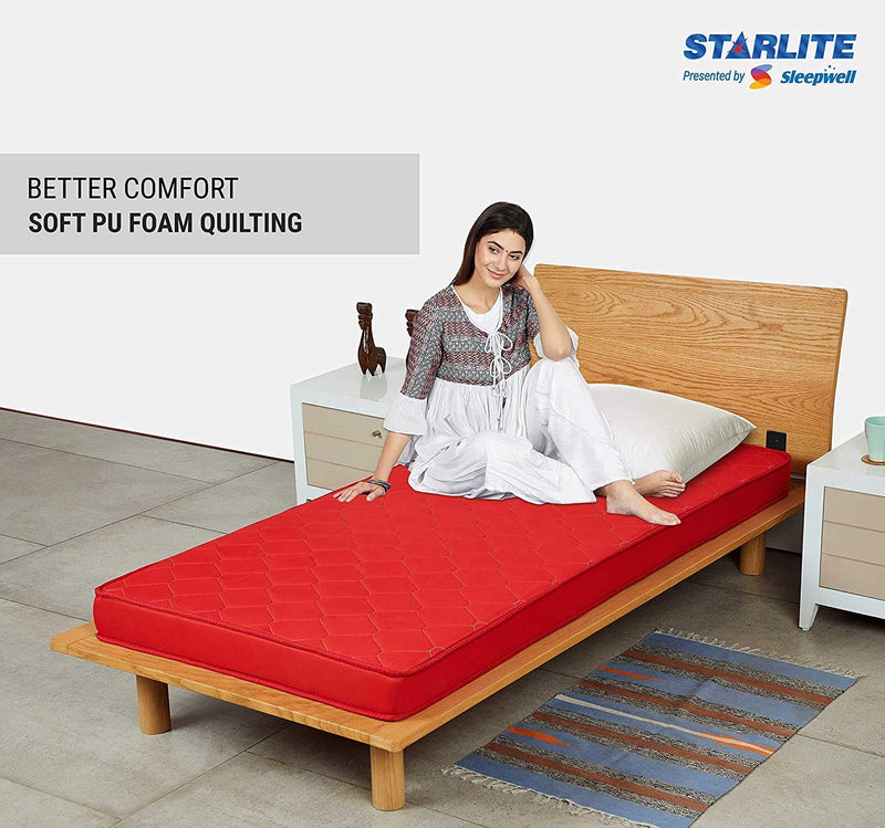 Sleepwell Starlite Discover 4-inch Firm Single Size Foam Mattress (72*35*4 Inches )