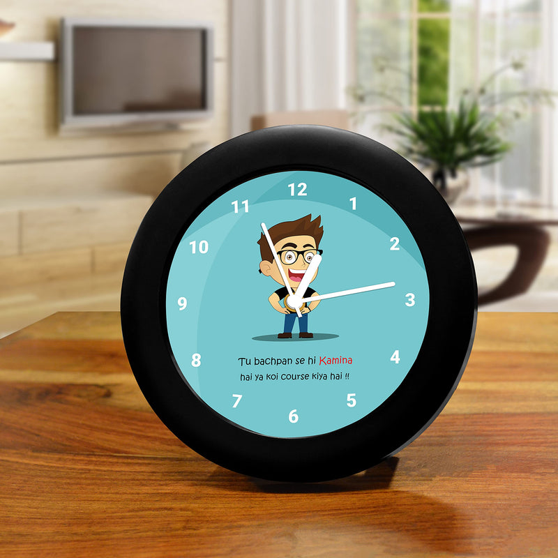 MC SID RAZZ - Bachpan se kamina - design table clock | Desk Clock for Home and Office,Best gift for friends