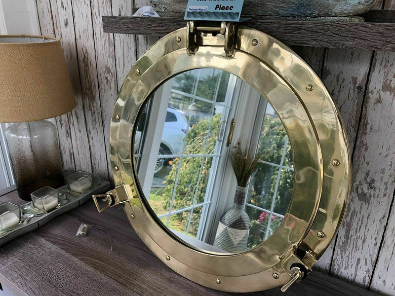 Stark 12x12 inch Brass Mirror Quality Mirrors Round Room Bed Room Brass Wall Mirror