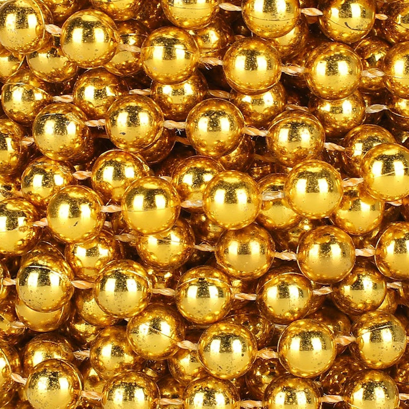 Partysanthe Gold Pearl Beads Garland, Christmas Tree Beads Artificial Pearls Beads Garland Beads Chain for Xmas Tree Christmas Tree Decorations Gold - 1pc