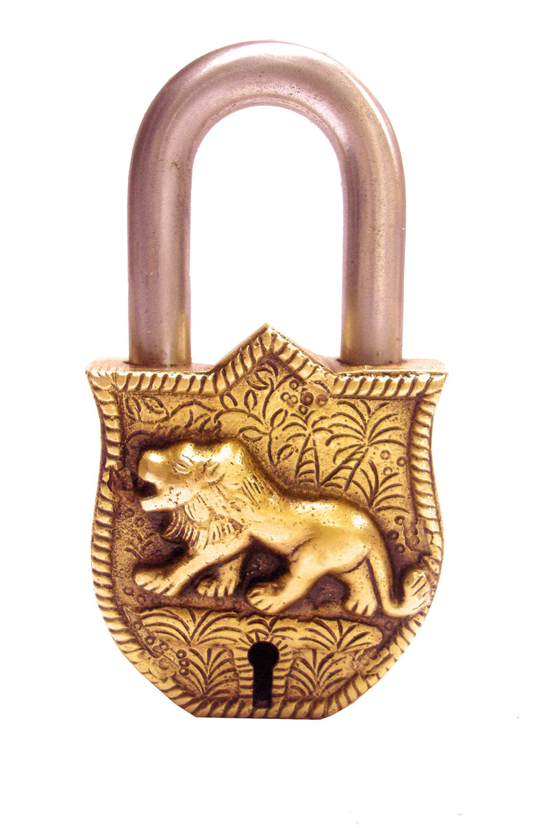 Aesthetic Decors Lion Design Decorative Lock