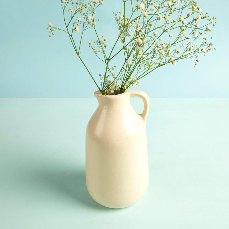 The White Space Living Handcrafted Home Decor Ceramic Vase for Elegance and Style (Jug Vase)