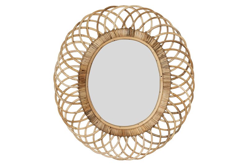 Creative Co-op Oval Woven Bamboo Wall Mirror, Brown