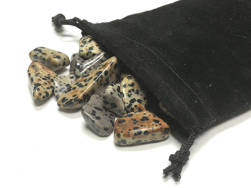 Zentron Crystal Collection: 1 lb Tumbled Dalmation Jasper in Velvet Bag