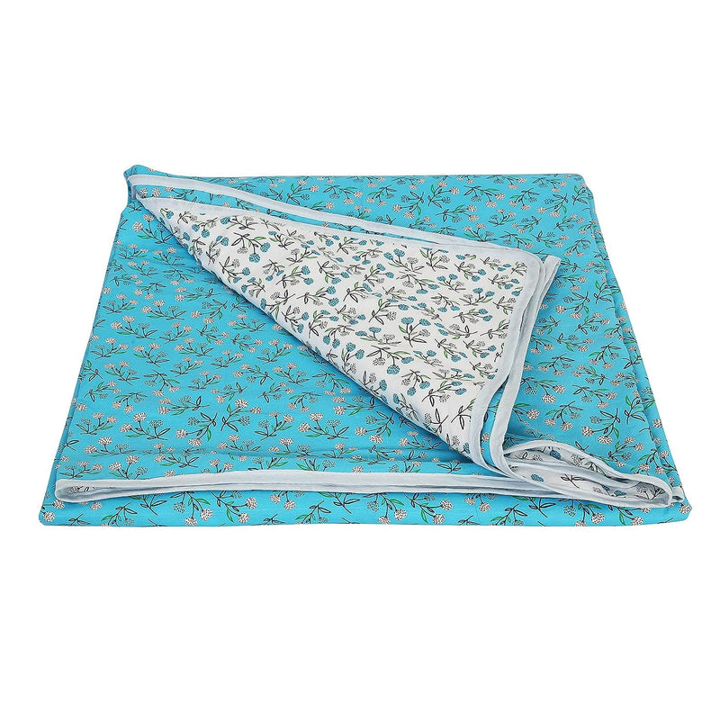 Welfic Stylish & Soft 100% Pure Cotton Leaf Handblock Printed Double Bed Blanket/Dohar (King Size)