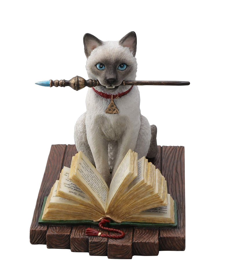 Veronese Design 5.25 Inch Hocus Pocus by Lisa Parker Magic Wand Spirit Siamese Cat Kitty Color Resin Statue