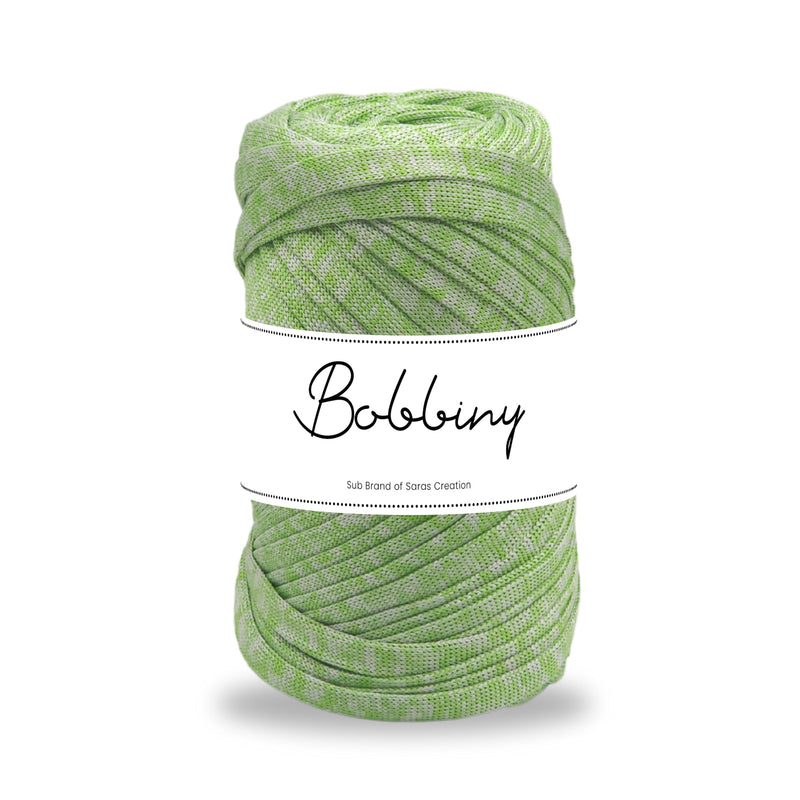 BOBBINY | T-Shirt Yarn Alternative - Polyester Yarn 10MM 50 Meter - Ideal for Bags, Carpets, and Many More Craft Items (Mint Green Mix)