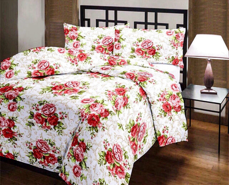 Renown Beautiful Floral Print Reversible Double Bed AC Dohar I Blanket I Pack of 1 (Red)