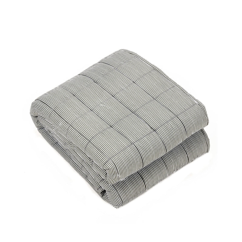 HOUSE OF CHARU |All Season Blanket | Grey Striped - Sherpa Weighted Blanket | Cotton Material Filled with High Density Glass Beads |Anxiety Blanket | Standard Size (50" x 75")