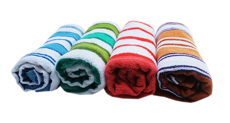 Space Fly Striped Hand Towels High Absrobent (Set Of 10)-, 12 Inch X 18 Inch (Multi Color)