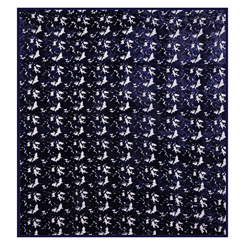 SPANGLE Printed Self Embossed Soft Luxurious 480 TC Mink Double Bed Blanket (Blue)