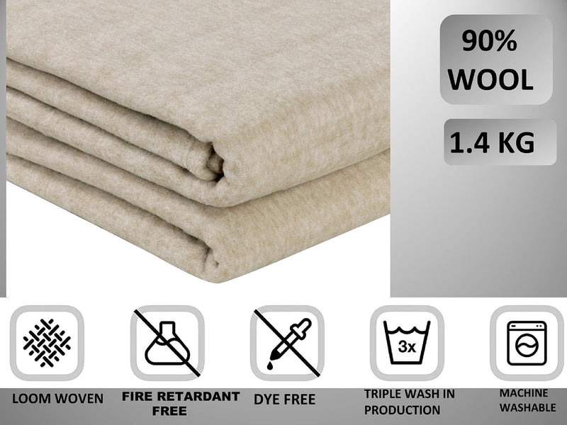 BSB HOME® All Season Warm and Hot Glacial Wool/Polar Fleece Blanket, Single (90x60 inches, 5X7 feet Beige/Cream/Skin Colour)