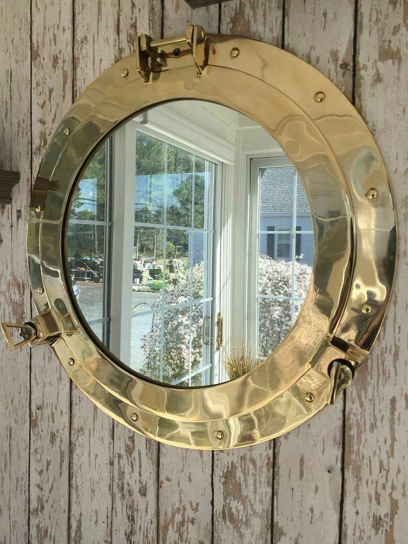 Stark 12x12 inch Brass Mirror Quality Mirrors Round Room Bed Room Brass Wall Mirror