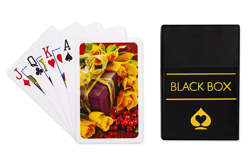 Black Box Premium Black Box Plastic Playing Cards, Bridge Size, Regular Index, Pack of 3