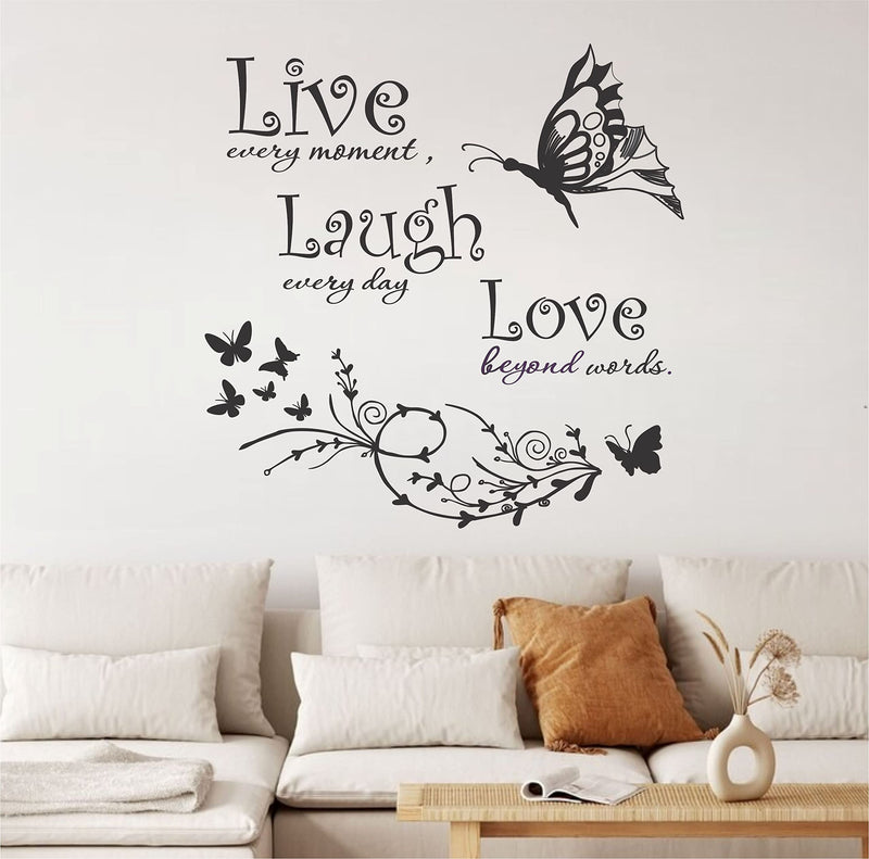 HS DECOR Inspirational Wall Art with Positive Quote PVC Vinyl Black Wall Stickers