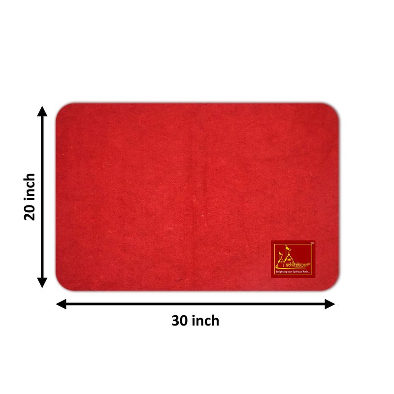 Achleshwar Woollen Aasan/Aasna for Complete Result on Doing Puja and to Avoid Side Effects on Direct Sitting on The Ground and Worshiping.| Home|| Pooja| Red, (24x20 Inch) ; Ach241