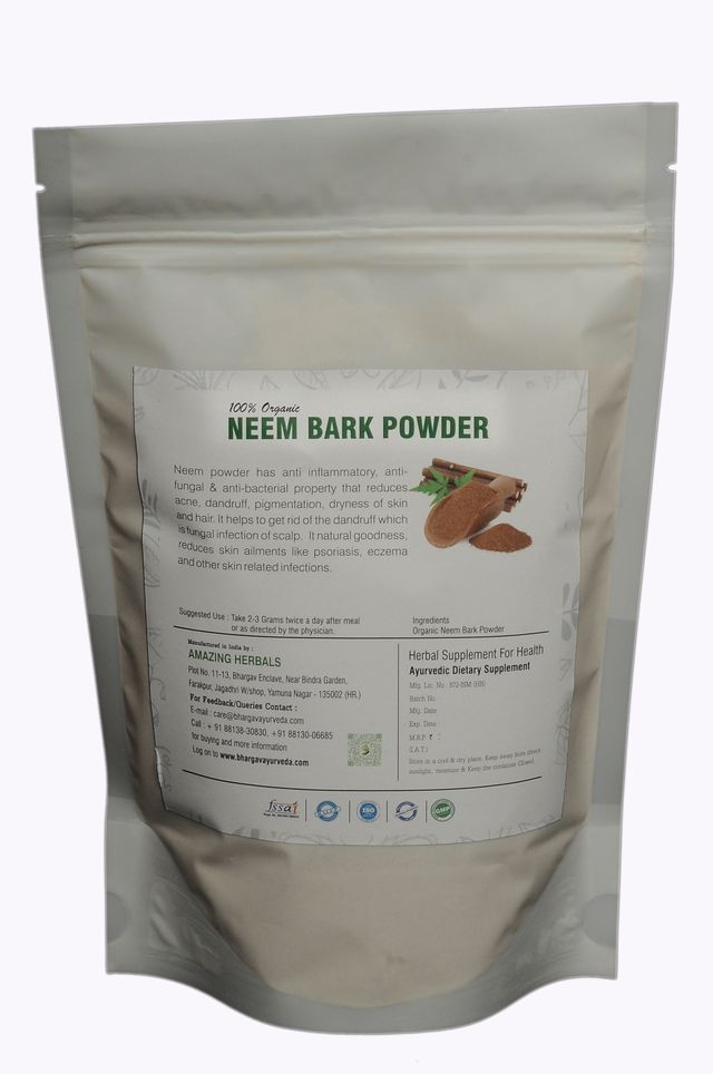 Dr.Bhargav’s I Neem Bark Powder | Support Healthy Skin | Cleanses liver |Kills Germs I Bacteria I Virus | Cures boils I Rashes| Detoxify body |reduce Viral load |100gm