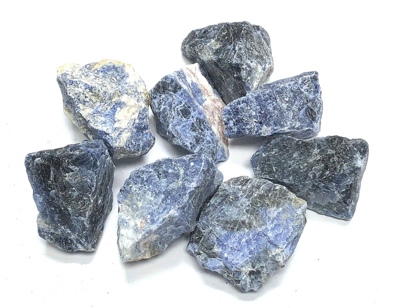 Zentron Crystal Collection: Natural Rough Sodalite Stones with Velvet Bag - Large 1" Pieces (1 Pound)