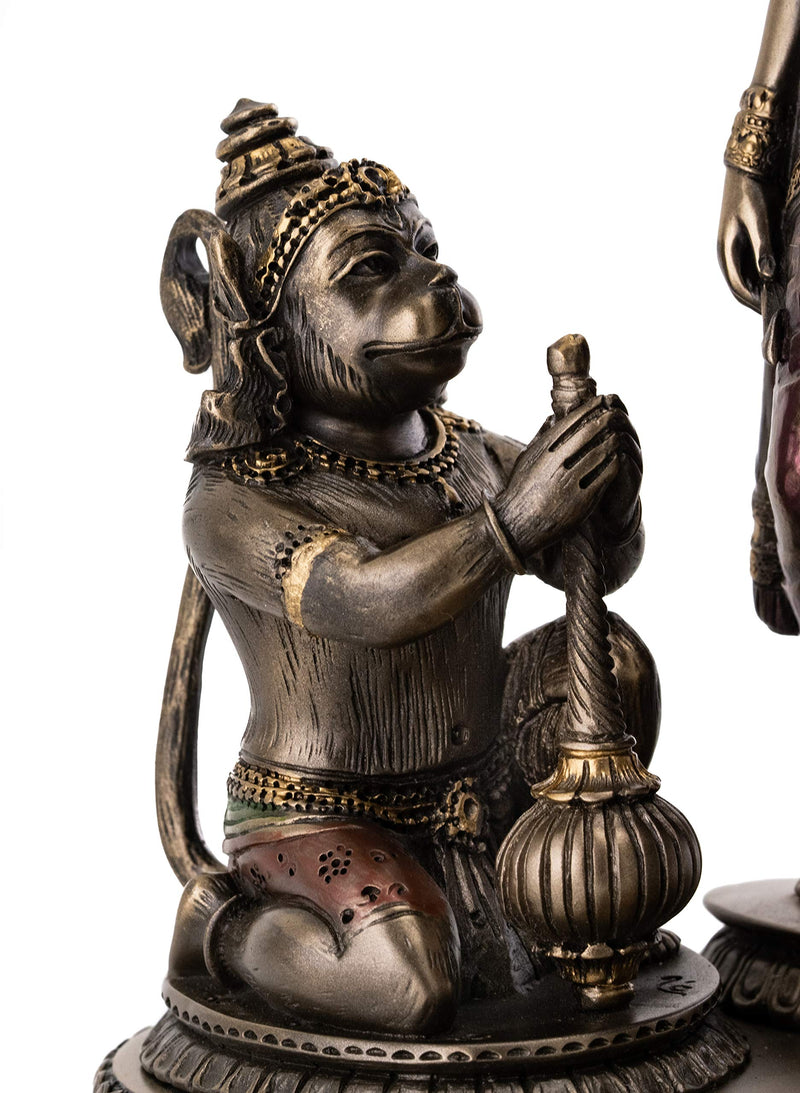 Top Collection Rama, Sita and Lakshmana Worshiped by Hanuman Statue - Hindu Gods Sculpture in Premium Cold Cast Bronze - 7.5-Inch Collectible Figurine